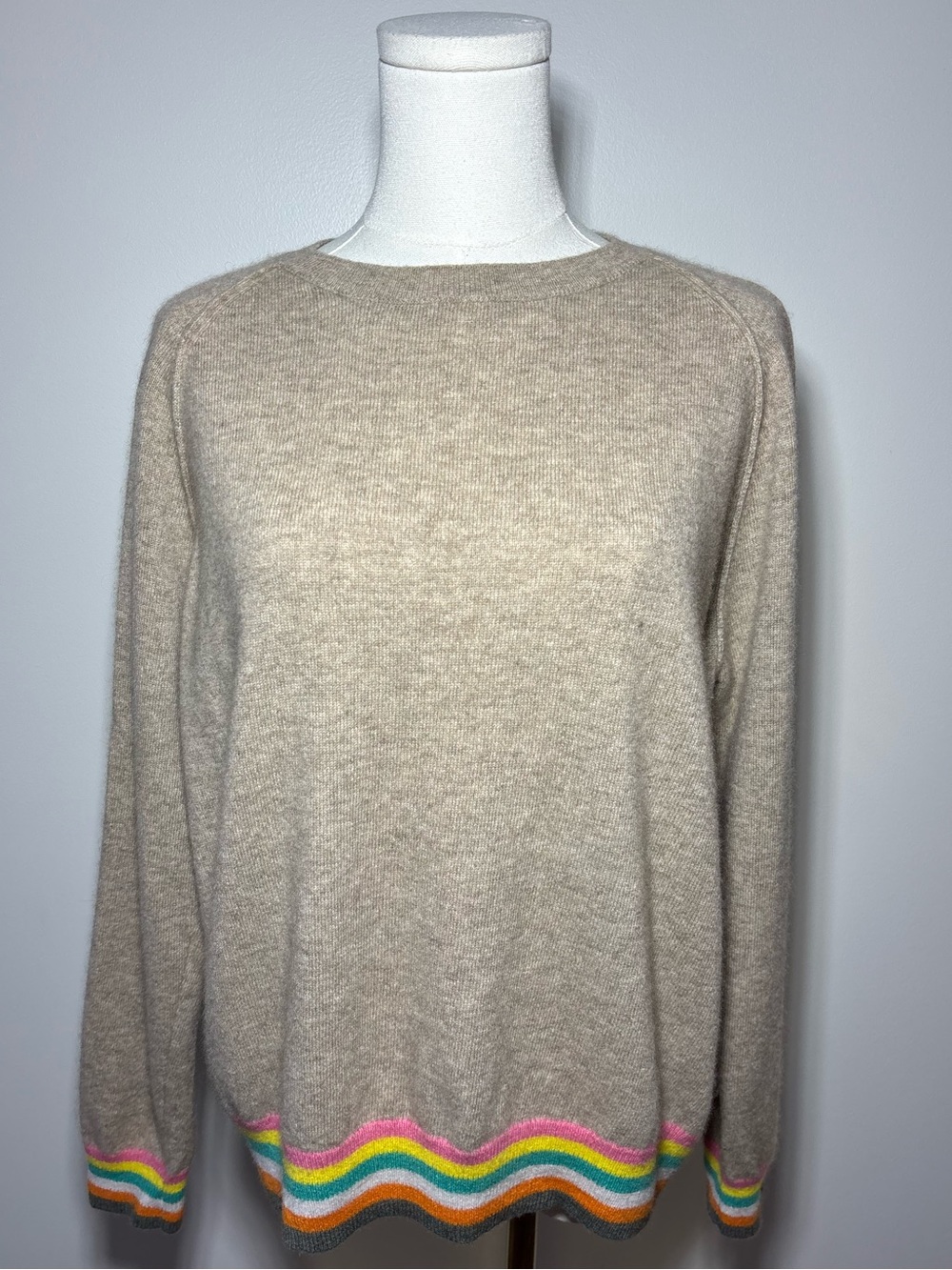 Jumper1234 100% Cashmere Stripe Crewneck